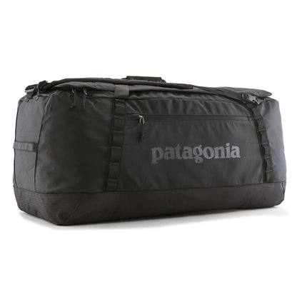 Vista frontal de la bolsa de viaje Patagonia Black Hole Duffel 100L en color negro
